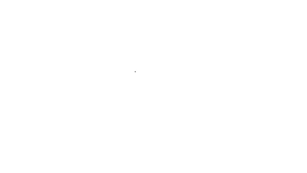 Zwarte lijn Digitaal deurslot met draadloze technologie voor het ontgrendelen van pictogram geïsoleerd op witte achtergrond. Deurkruk. Beveiliging slim thuis. 4K Video motion grafische animatie — Stockvideo
