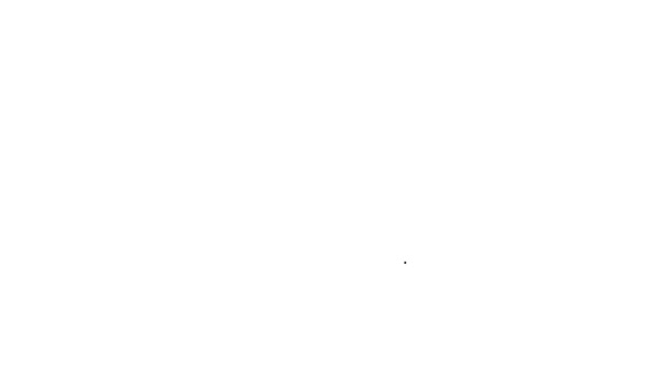 Zwarte lijn Winkelwagen pictogram geïsoleerd op witte achtergrond. Online kopen concept. Bezorging bord. Supermarkt mand symbool. 4K Video motion grafische animatie — Stockvideo
