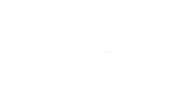Linea nera Triste icona sorriso isolato su sfondo bianco. Faccia emotiva. Animazione grafica 4K Video motion — Video Stock