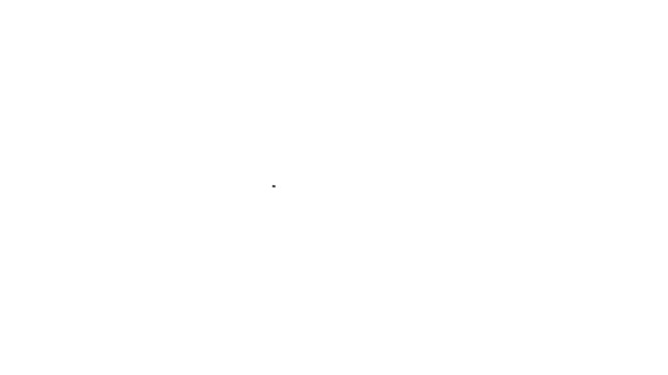 Значок лінії адресної книги чорної лінії ізольовано на білому тлі. Телефонний довідник. 4K Відео рух графічна анімація — стокове відео