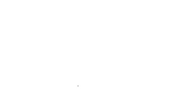 Zwarte lijn Hotdog sandwich pictogram geïsoleerd op witte achtergrond. Worstpictogram. Fastfood bord. 4K Video motion grafische animatie — Stockvideo