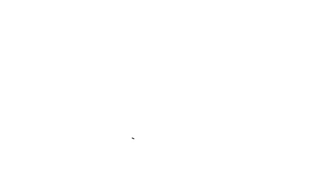 Černá čára Pizza ikona izolované na bílém pozadí. Grafická animace pohybu videa 4K