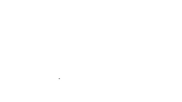 Schwarze Linie Sexshop Gebäude mit gestreiften Markise Symbol isoliert auf weißem Hintergrund. Sexshop, Online-Sexshop, Erotikprodukte für Erwachsene. 4K Video Motion Grafik Animation — Stockvideo