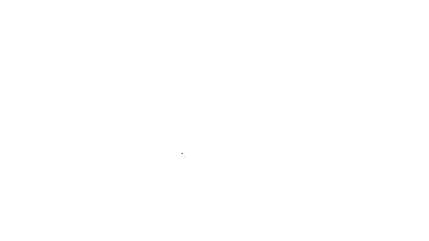 Schwarze Linie 18 plus zufriedenes Herzsymbol isoliert auf weißem Hintergrund. Erwachsene Inhalte nur Symbol. 4K Video Motion Grafik Animation — Stockvideo