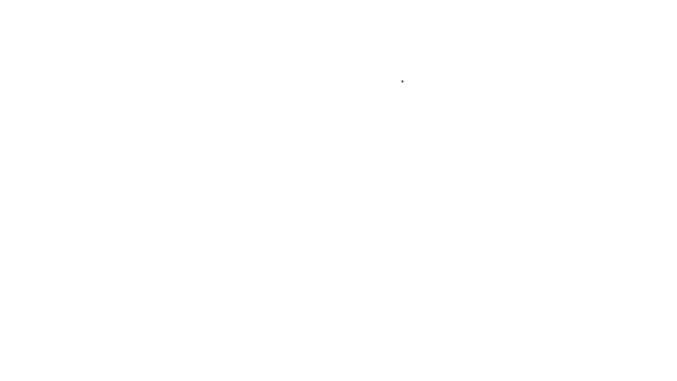 Czarna linia Gąbka z ikoną bąbelków odizolowana na białym tle. Kawałek łyka do zmywania naczyń. Logo usługi sprzątania. 4K Animacja graficzna ruchu wideo — Wideo stockowe