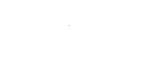 Documento del file TXT della linea nera. Scarica icona pulsante txt isolato su sfondo bianco. Il simbolo dell'estensione del file di testo. Animazione grafica 4K Video motion — Video Stock