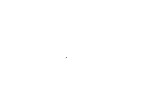 Schwarze Linie Chemisches Reagenzglas mit Marihuana oder Cannabisblatt-Symbol auf weißem Hintergrund. Forschungskonzept. Labor-CBD-Ölkonzept. 4K Video Motion Grafik Animation — Stockvideo