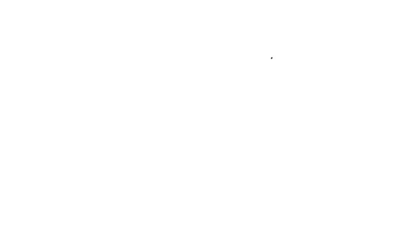 Czarna linia Wiszący znak z tekstem Na sprzedaż ikona izolowana na białym tle. Podpis z tekstem Na sprzedaż. 4K Animacja graficzna ruchu wideo — Wideo stockowe