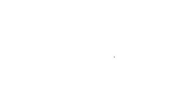 Černá čára Muzeum lístek ikona izolované na bílém pozadí. Historické muzeum vstupenky poukaz akce připustit výstavní exkurzi. Grafická animace pohybu videa 4K — Stock video