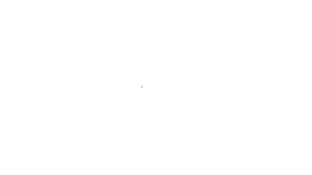 Fekete vonal Fedél könyv útikönyv ikon elszigetelt fehér háttér. 4K Videó mozgás grafikus animáció — Stock videók