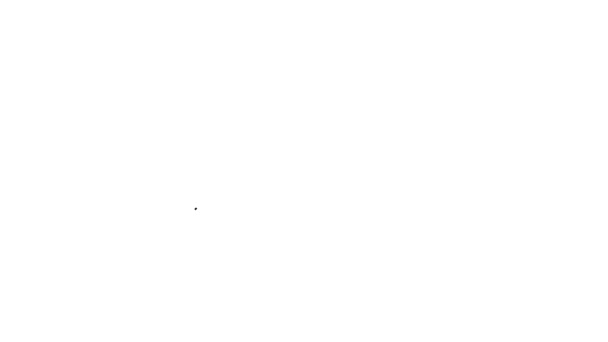 Fekete vonal Vonatjegy ikon elszigetelt fehér háttérrel. Utazz vonattal. 4K Videó mozgás grafikus animáció — Stock videók