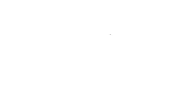 Línea negra Infografía del icono de navegación del mapa de la ciudad aislado sobre fondo blanco. Diseño de concepto de interfaz de aplicación móvil. Concepto de geolacación. Animación gráfica de vídeo 4K — Vídeos de Stock
