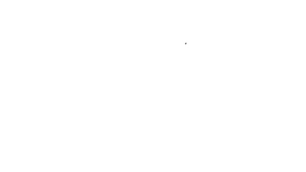 Línea negra Icono de bala aislado sobre fondo blanco. Animación gráfica de vídeo 4K — Vídeos de Stock