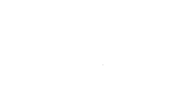 Icona Occhiali linea nera isolato su sfondo bianco. Simbolo cornice occhiali. Animazione grafica 4K Video motion — Video Stock