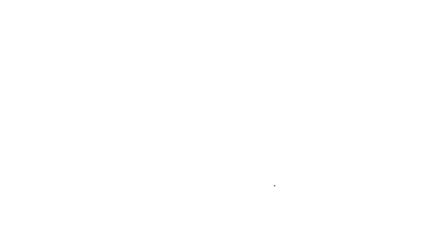 Černá čára ikona Balaclava izolované na bílém pozadí. Oblečení pro zimní sporty nebo maska pro zločince nebo zloděje. Grafická animace pohybu videa 4K — Stock video