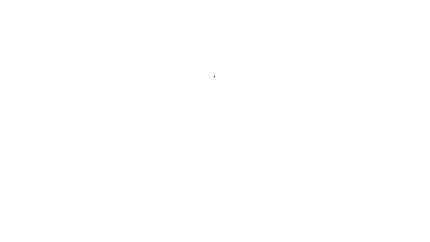 Черная линия Дом с ключом значок изолирован на белом фоне. Концепция дома "под ключ". Видеографическая анимация 4K — стоковое видео