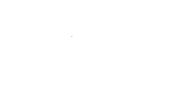 Zwarte lijn schild met dollarsymbool pictogram geïsoleerd op witte achtergrond. Beveiligingsschild bescherming. Het concept van geldzekerheid. 4K Video motion grafische animatie — Stockvideo