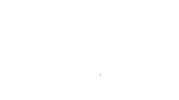 Ligne noire Moniteur d'ordinateur avec icône de point d'exclamation isolé sur fond blanc. Alerte message smartphone notification. Animation graphique de mouvement vidéo 4K — Video