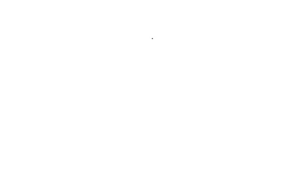 Linea nera Icona terapia agopuntura isolata su sfondo bianco. Medicina cinese. Trattamenti olistici di gestione del dolore. Animazione grafica 4K Video motion — Video Stock