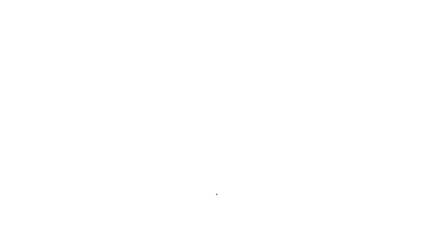 Icono de medusa de línea negra aislado sobre fondo blanco. Animación gráfica de vídeo 4K — Vídeo de stock