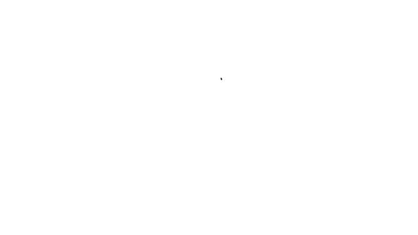 Черная линия земной шар с вирусом значок изолирован на белом фоне. Коронавирус 2019-nCoV. Бактерии и микробы, рак клеток, микробы, грибы. Видеографическая анимация 4K — стоковое видео