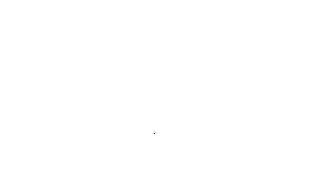Zwarte lijn Locatie schild pictogram geïsoleerd op witte achtergrond. Verzekeringsconcept. Bewakingsteken. Beveiliging, veiligheid, bescherming, privacy concept. 4K Video motion grafische animatie — Stockvideo