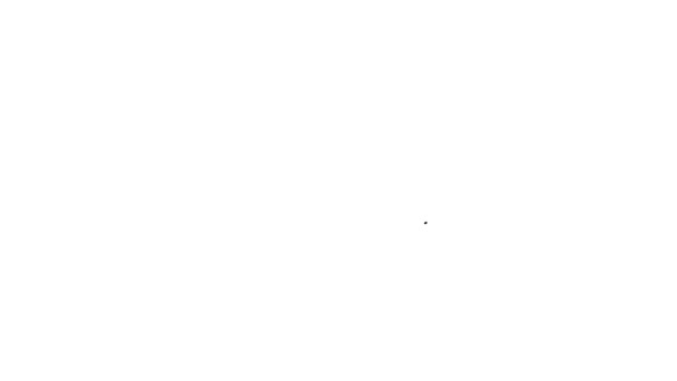 Zwarte lijn Wolk met regenpictogram geïsoleerd op witte achtergrond. Regenwolk neerslag met regendruppels. 4K Video motion grafische animatie — Stockvideo