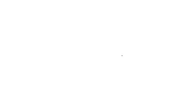 Linea nera Nuvola con icona neve e sole isolata su sfondo bianco. Nuvola con fiocchi di neve. Icona del tempo singolo. Segno di neve. Animazione grafica 4K Video motion — Video Stock