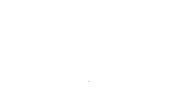 Svart linje Snowflake ikon isolerad på vit bakgrund. 4K Video motion grafisk animation — Stockvideo