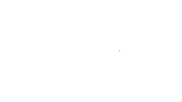 Черная линия УФ-защиты значок изолирован на белом фоне. Ультрафиолетовое излучение. Солнечный знак SPF. Видеографическая анимация 4K — стоковое видео