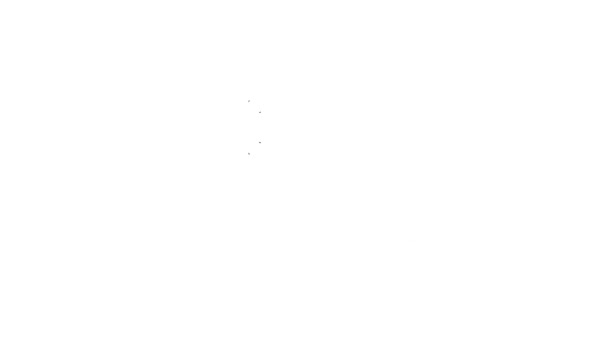 黑线空压机图标隔离在白色背景上.4K视频运动图形动画 — 图库视频影像