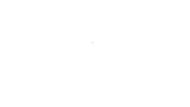 Icona Blender linea nera isolata su sfondo bianco. Miscelatore stazionario elettrico da cucina con ciotola. Frullati di cottura, cocktail o succo di frutta. Animazione grafica 4K Video motion — Video Stock