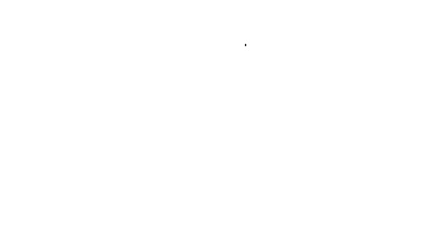 Schwarze Linie Holzfass-Symbol isoliert auf weißem Hintergrund. Alkoholfass, Getränkebehälter, Holzfass für Bier, Whisky, Wein. 4K Video Motion Grafik Animation — Stockvideo