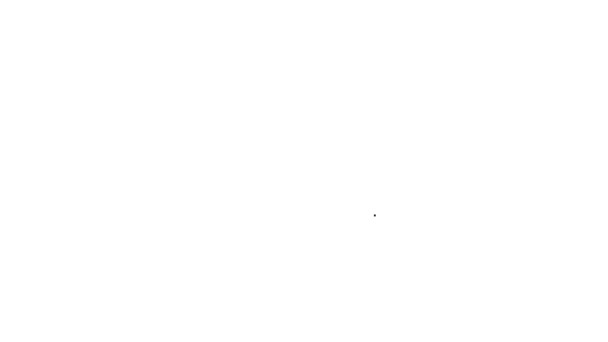 Černá čára Pivní láhev a skleněná ikona izolované na bílém pozadí. Symbol alkoholického nápoje. Grafická animace pohybu videa 4K — Stock video