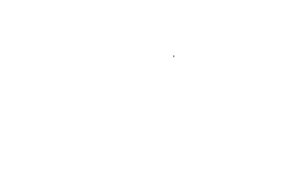 Linea nera Icona musicale a fisarmonica isolata su sfondo bianco. Bajan classico, armonico. Animazione grafica 4K Video motion — Video Stock