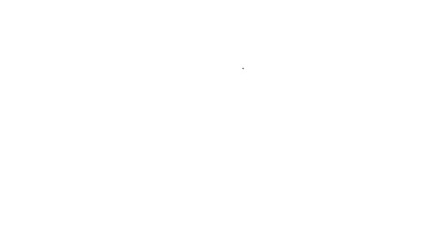 Icono de signo zodiacal Buey de línea negra aislado sobre fondo blanco. Colección de horóscopos astrológicos. Animación gráfica de vídeo 4K — Vídeos de Stock