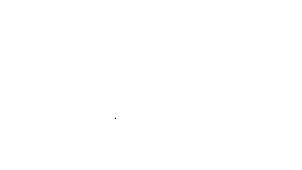 Linha preta Ícone do observatório astronômico isolado sobre fundo branco. Animação gráfica em movimento de vídeo 4K — Vídeo de Stock