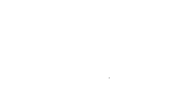 Línea negra Icono de bacterias aisladas sobre fondo blanco. Bacterias y gérmenes, microorganismos causantes de enfermedades, cáncer de células, microbios, virus, hongos. Animación gráfica de vídeo 4K — Vídeo de stock