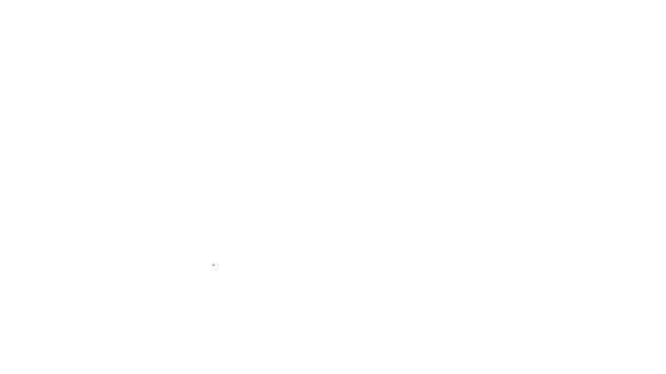 Černá čára Auto ruční brzdy ikona izolované na bílém pozadí. Páka parkovací brzdy. Grafická animace pohybu videa 4K — Stock video