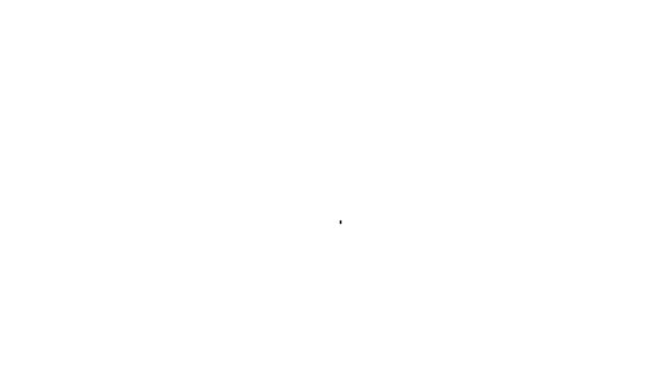 Svart linje Ratt ikon isolerad på vit bakgrund. Bilhjulsikonen. 4K Video motion grafisk animation — Stockvideo