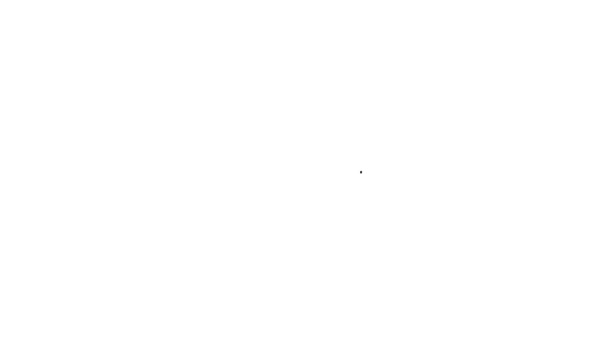 Zwarte lijn Bar van zeep pictogram geïsoleerd op witte achtergrond. Zeepbar met belletjes. 4K Video motion grafische animatie — Stockvideo
