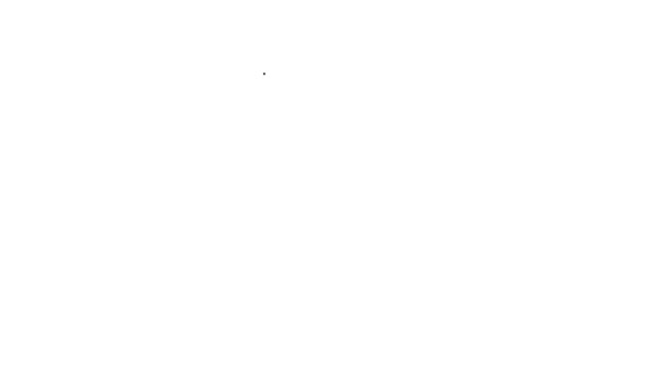 黒の線白の背景に隔離されたシャンデリアのアイコン。4Kビデオモーショングラフィックアニメーション — ストック動画