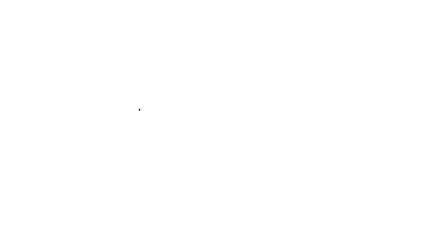 Linea nera Icona del pianoforte a coda isolata su sfondo bianco. Strumento musicale. Animazione grafica 4K Video motion — Video Stock