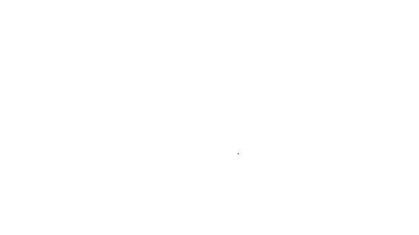 Черная линия Круглый стол значок изолирован на белом фоне. Видеографическая анимация 4K — стоковое видео