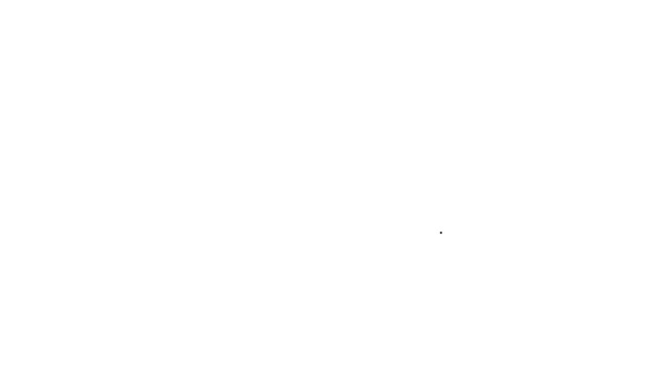 Línea negra Icono del radiador de calefacción aislado sobre fondo blanco. Animación gráfica de vídeo 4K — Vídeo de stock