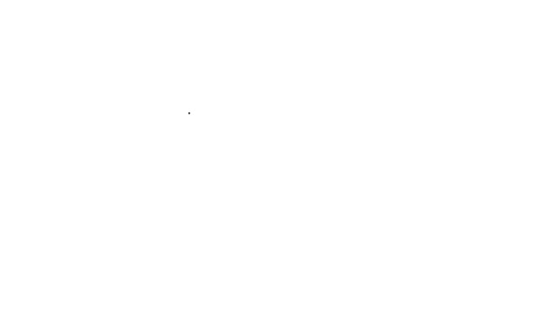 Línea negra Icono de escritorio de oficina aislado sobre fondo blanco. Animación gráfica de vídeo 4K — Vídeo de stock