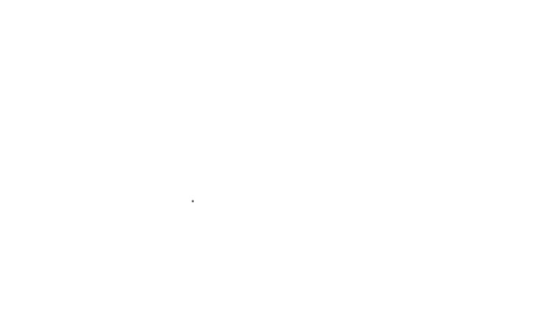 Berretto polizia linea nera con icona cockade isolato su sfondo bianco. Cartello del cappello della polizia. Animazione grafica 4K Video motion — Video Stock
