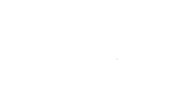 Schwarze Linie Beanie Hut Symbol isoliert auf weißem Hintergrund. 4K Video Motion Grafik Animation — Stockvideo
