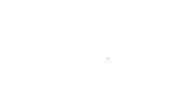 Linha preta ícone anel de noivado diamante isolado no fundo branco. Animação gráfica em movimento de vídeo 4K — Vídeo de Stock