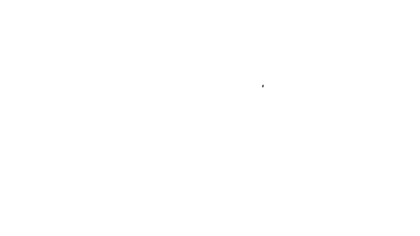 Línea negra Icono de libro abierto aislado sobre fondo blanco. Animación gráfica de vídeo 4K — Vídeos de Stock